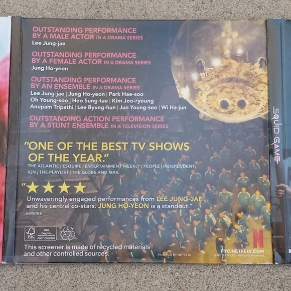 FOR YOUR CONSIDERATION- Squid Game 3X SAG DVD Screener Season 1 - Picture 7 of 8